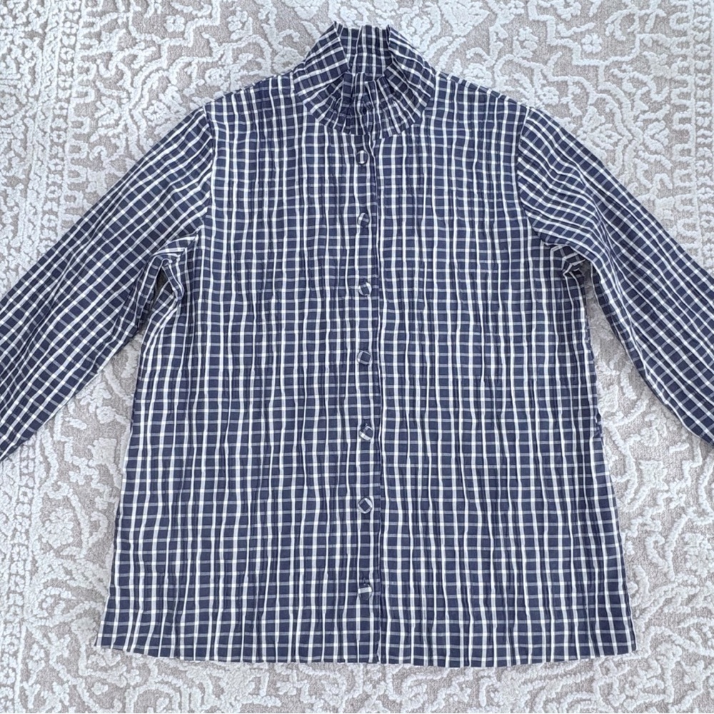 NWOT Foxcroft Carolina Crinkle 3/4 Sleeve Shirt - Picture 5 of 16
